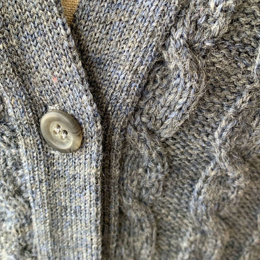 Pendleton szM Heather grey cable knit sweater vest EUC eclectic grandpa academic - Picture 4 of 5